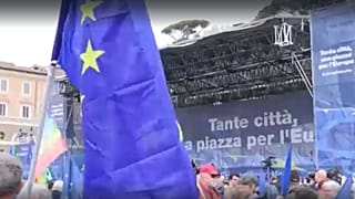 Piazza del Popolo durante la manifestazione "Una piazza per l'Europa. Tante città, un'unica voce"