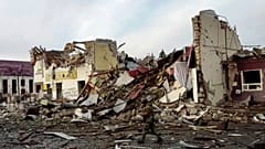 Sudzha, die größte Stadt in der Region Kursk in Russland nach der Einnahme durch russische Truppen, 15. März 2025