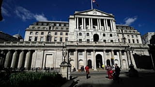 Vue générale de la Banque d'Angleterre dans la City de Londres, le jeudi 17 mars 2022.