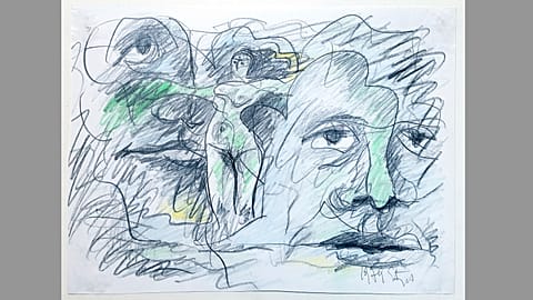 Karl Stengel, Untitled 2, 1979. Oil pastel and pencil on paper, 30 x 34 cm.