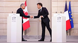 دیدار رئيس جمهور فرانسه با نخست وزیر کانادا