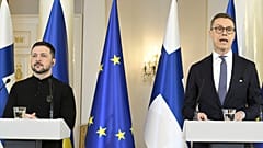 Volodimir Zelenszkij ukrán elnök és Alexander Stubb finn elnök