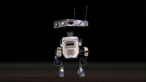 Blue, le robot alimenté par l'IA du projet Newton de Nvidia, présenté lors de la Conférence des Développeurs IA. San Jose, Californie – 18 mars 2025