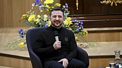 Volodymyr Zelenskyy κατά τη διάρκεια της συζήτησης "Η Ευρώπη σε υποστήριξη της Ουκρανίας" στο Ελσίνκι, 19 Μαρτίου 2025