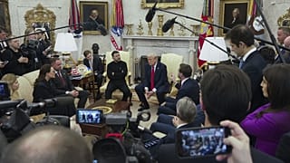 US President Donald Trump during a fiery encounter with Volodymyr Zelenskyy in the White House, 28 February, 2025