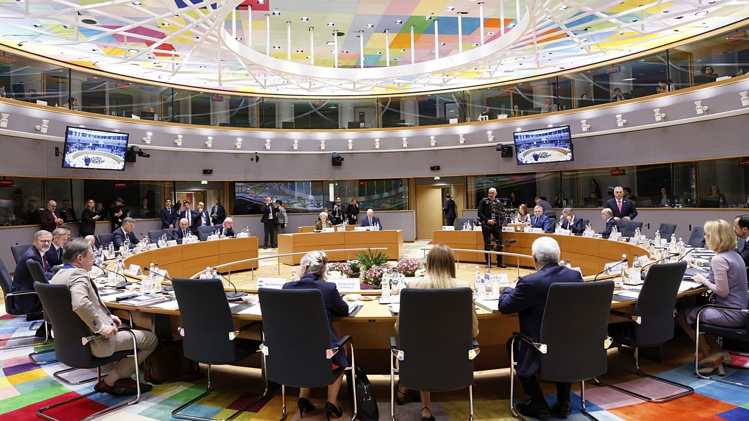 Az uniós vezetők kerekasztala a brüsszeli EU-csúcson