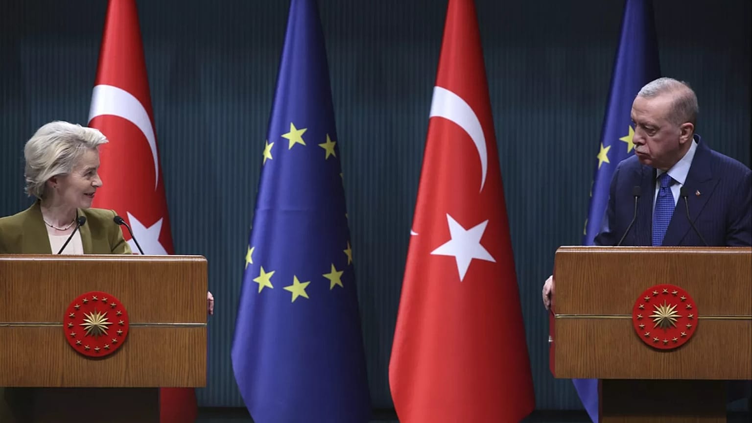 Avrupa Komisyonu Başkanı Ursula von der Leyen ile Cumhurbaşkanı Recep Tayyip Erdoğan / 17 Aralık 2024