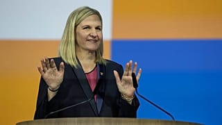 Kirsty Coventry après l'annonce de sa nomination à la présidence du CIO lors de la 144e session du Comité International Olympique en Grèce, 20 mars 2025