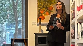 Karla Sofía Gascón with her new book.