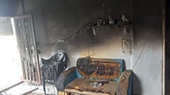 Das Haus eines Alevitien in der Umgebung von in Banias  nach der Brandschatzung