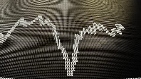 The German stock index DAX is pictured at the stock market in Frankfurt, Germany. 13 March 2025.