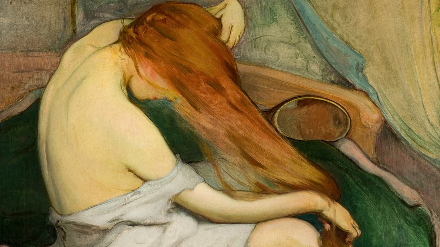 Władysław Ślewiński, Peinándose el cabello, 1897