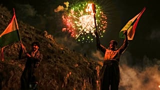 In Pictures: This Week in Culture - pictured: Iraqi Kurds walk up a mountain during a procession to celebrate their Nowruz, the Persian New Year, Akra