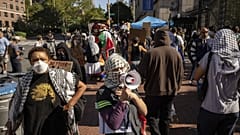 Palesztinpárti tüntetők a Columbia egyetemen, tavaly ősszel 