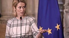 Ο επικεφαλής της εξωτερικής πολιτικής της Ευρωπαϊκής Ένωσης Κάγια Κάλλας μιλάει κατά τη διάρκεια συνέντευξης Τύπου με τον υπουργό Εξωτερικών της Αιγύπτου Μπαντρ Αμπντελατί, στο Παλάτι Ταχρίρ στο Κάιρο, Αίγυπτος, Κυριακή, Μάρτιος 