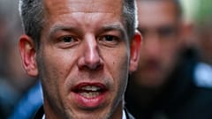 Péter Magyar lors d'une manifestation 