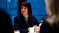 Britain's Chancellor of the Exchequer Rachel Reeves attends a meeting with business leaders in central London Tuesday, Jan. 28, 2025.