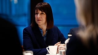 Britain's Chancellor of the Exchequer Rachel Reeves attends a meeting with business leaders in central London Tuesday, Jan. 28, 2025.