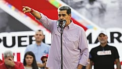 Venezuela's President Nicolás Maduro addresses government supporters during a rally in Caracas, Venezuela. 27 February 2025.