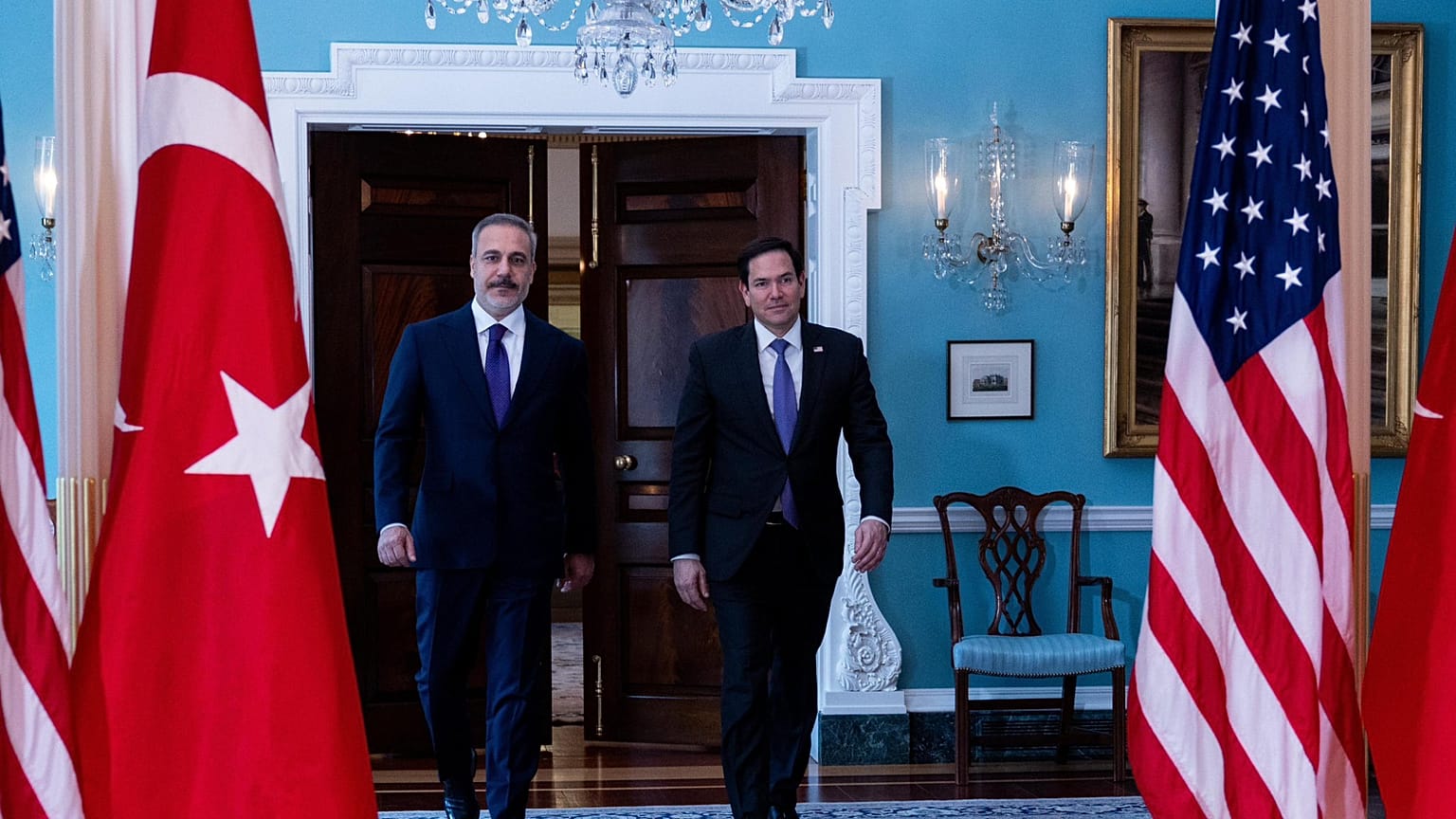 Dışişleri Bakanı Hakan Fidan, ABD Dışişleri Bakanı Marco Rubio ile birlikte Washington'da, 25 Mart 2025