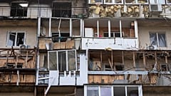ein Drohnenangriff, in Kiew, Ukraine, Sonntag, 23. März 2025