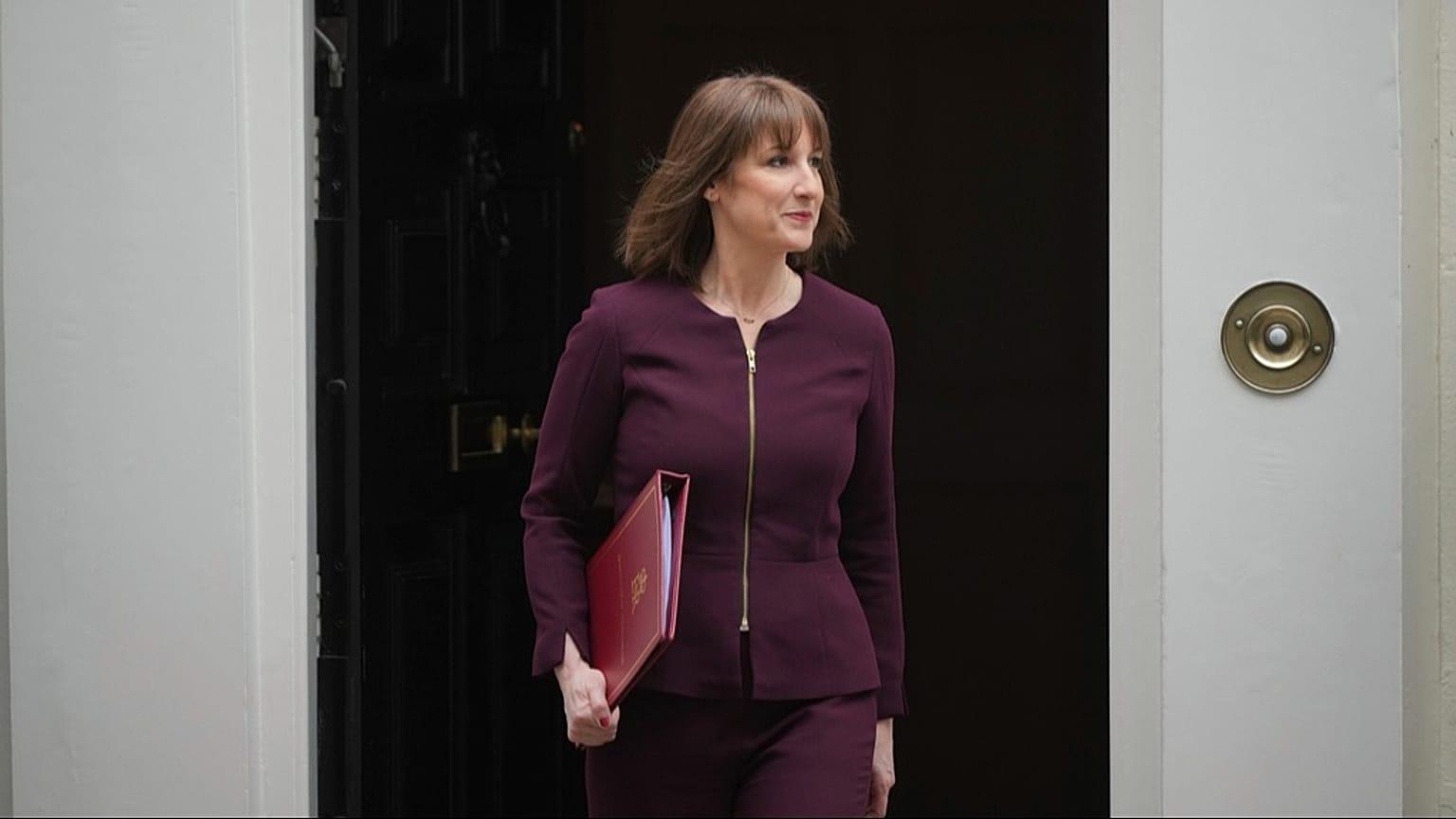 Britain's Chancellor of the Exchequer, Rachel Reeves, leaves 11 Downing Street to deliver the spring statement at the House of Commons in London, Wednesday, March 26, 2025. 