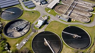 Station d'épuration de Grimbergen, au nord de Bruxelles, en Belgique, le mercredi 27 mars 2025.