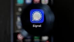 Die Signal-App wird auf einem Mobiltelefon in San Francisco gezeigt, 18. März 2025. 
