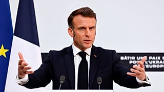 French President Emmanuel Macron delivers a speech after the so-called Coalition of the Willing summit in Paris, 27 March, 2025