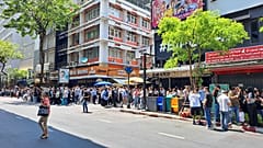 Einkaufsstraße in Bangkok nach dem Erdbeben. 28. März 2025