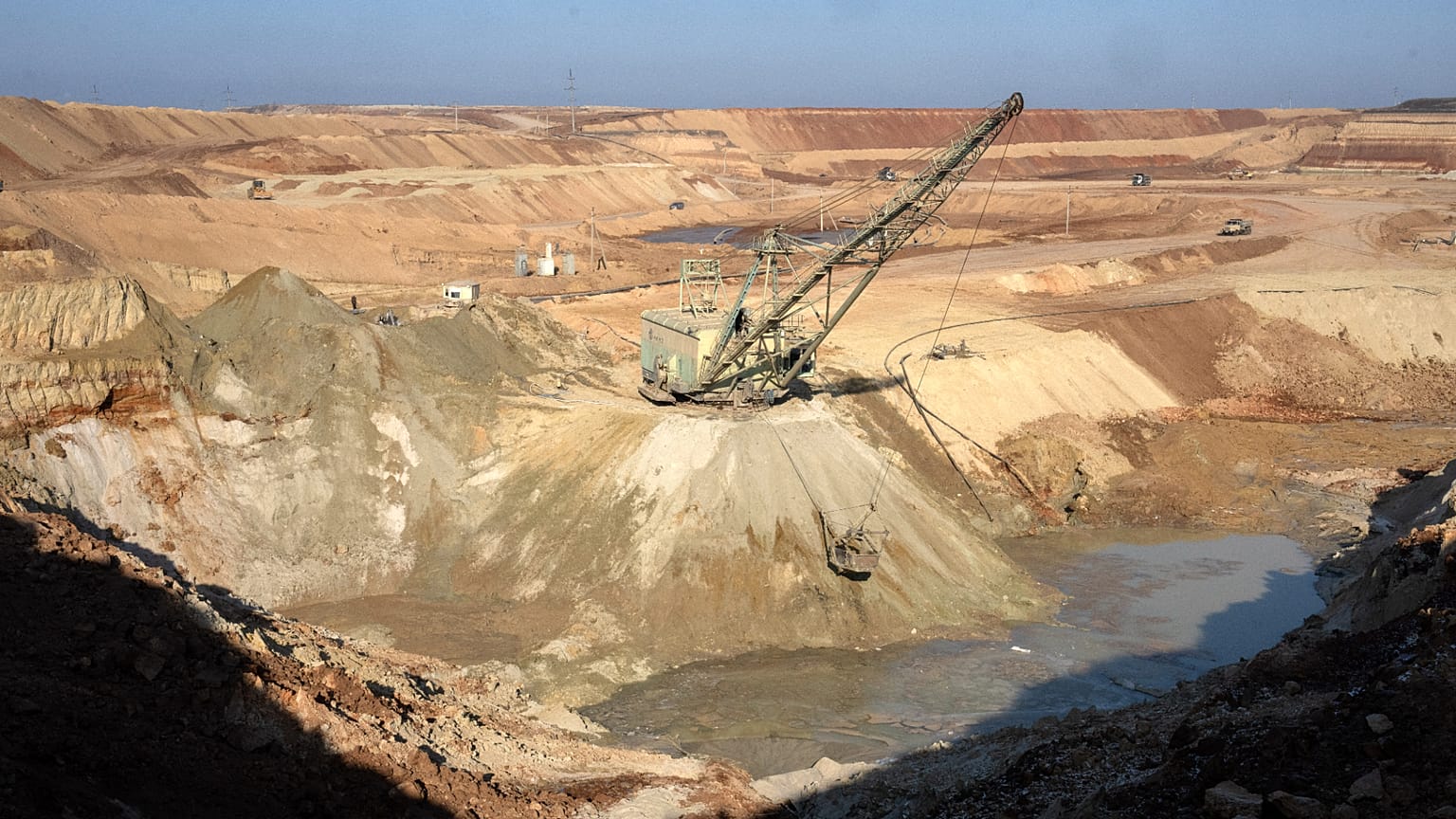 A view of an ilmenite open pit mine in a canyon in the central region of Kirovohrad, 12 February, 2025