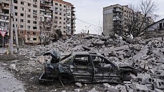 Sur cette photo fournie par le service de presse de la 93e brigade mécanisée séparée Kholodnyi Yar, une vue de Pokrovsk, le 25 mars 2025.
