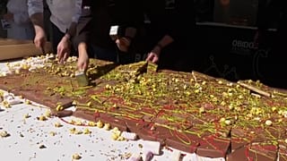 Massive Dubai chocolate tablet steals the show at a chocolate festival in Portugal