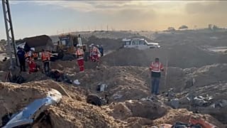 Exhumálás Rafah déli részén, 2025. március 27-én