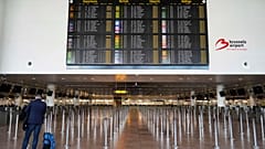 Gähnende Leere am Flughafen Brüssel wegen des Generalstreiks am Montag, den 31. März 2025