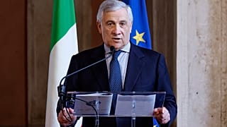 Ο Ιταλός υπουργός Εξωτερικών Αντόνιο Ταγιάνι μιλάει κατά την παρουσίαση του σχεδίου δράσης για τις εξαγωγές σε αγορές εκτός ΕΕ, Ρώμη, 21 Μαρτίου 2025.