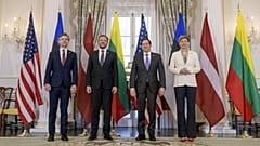 Ο υπουργός Εξωτερικών των ΗΠΑ Μάρκο Ρούμπιο συναντά τους υπουργούς Εξωτερικών της Βαλτικής στο Στέιτ Ντιπάρτμεντ, Τρίτη 25 Μαρτίου 2025, στην Ουάσιγκτον.