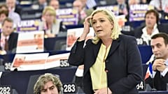 Marine Le Pen during an European Parliament's debate in Strasbourg in 2015