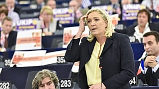 Marine Le Pen during an European Parliament's debate in Strasbourg in 2015