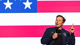 Elon Musk speaks during a town hall Sunday, March 30, 2025, in Green Bay, Wis