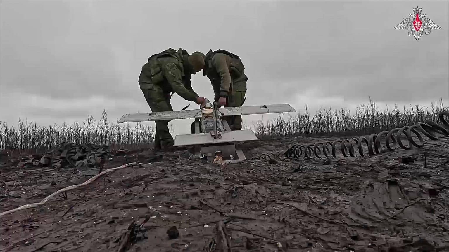 Подготовка российского беспилотника. Кадр МО РФ