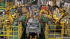 Une chaine de montage da la marque automobile Renault, archives. 
