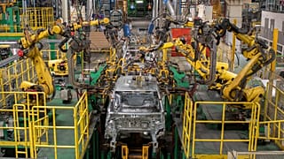 Une chaine de montage da la marque automobile Renault, archives.