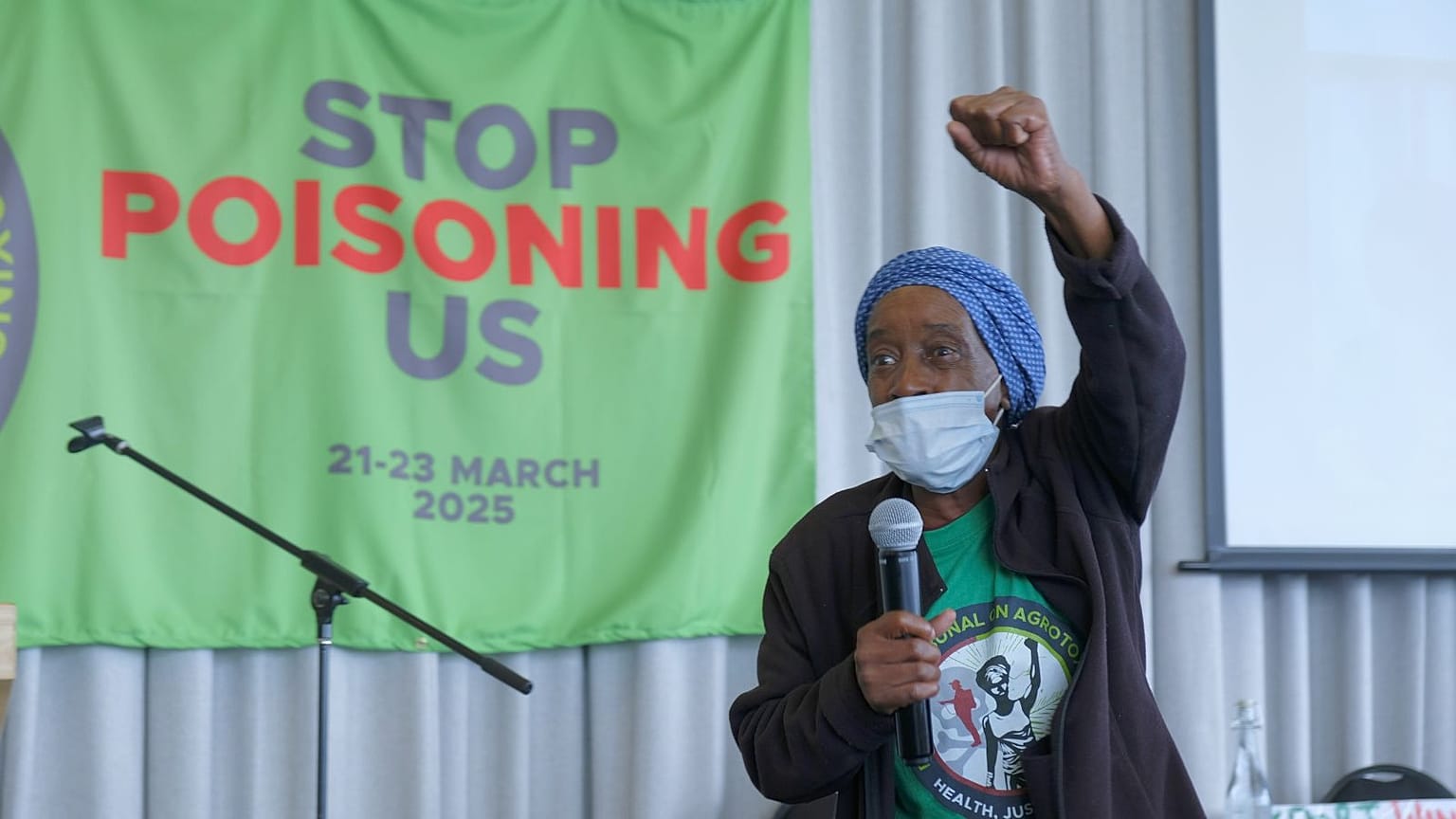 Dina Ndleleni compartió su testimonio en el Tribunal Popular sobre Agrotóxicos.