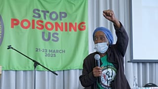 Dina Ndleleni compartió su testimonio en el Tribunal Popular sobre Agrotóxicos.