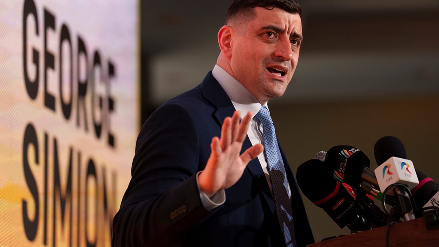 George Simion, przewodniczący Sojuszu na rzecz Unii Rumunów (AUR)