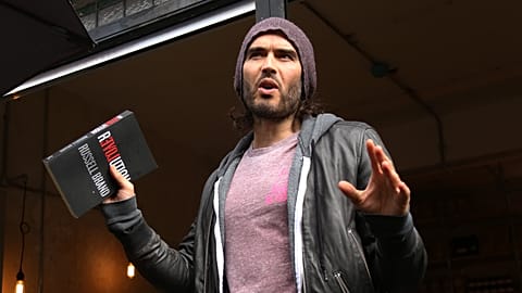Russell Brand speaks at the opening of The Trew Era Cafe in east London, 26 March, 2015