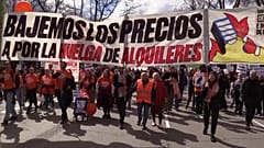 Demonstration in Madrid für Wohnraum, 5. April 2025