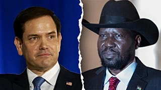 Marco Rubio amerikai külügyminiszter és Salva Kiir dél-szudáni Mayardit dél-szudáni elnök
