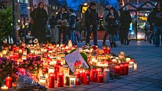 Erinnerung an die Opfer der Messerattacke in Aschaffenburg vom 22. Januar 2025.